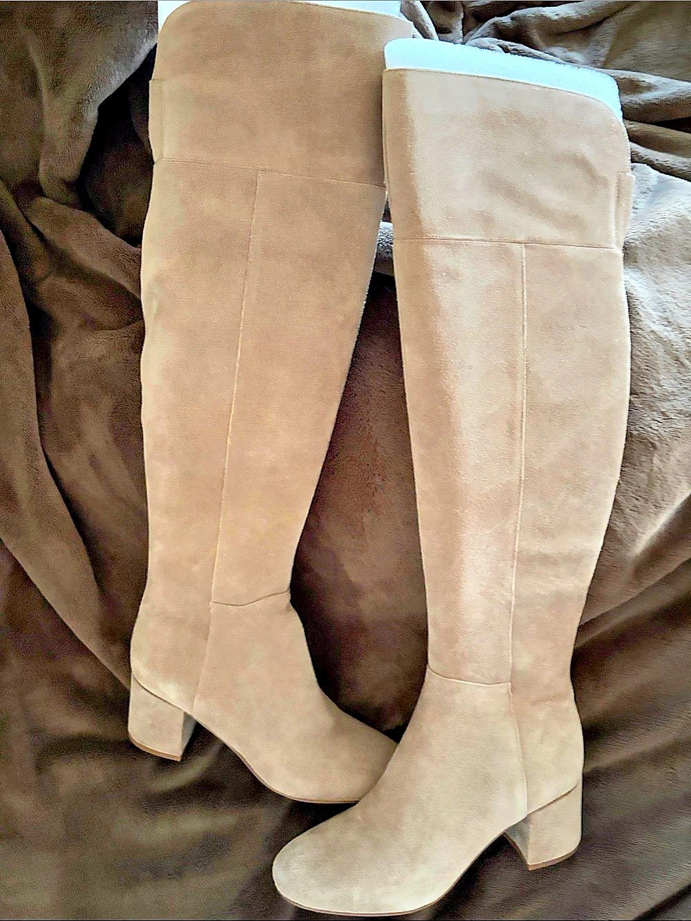Over-the-Knee Heeled Boots in Brown Like New